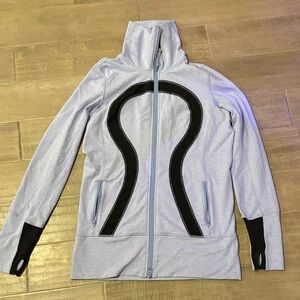 Women's Light blue Jacket with Black Accents